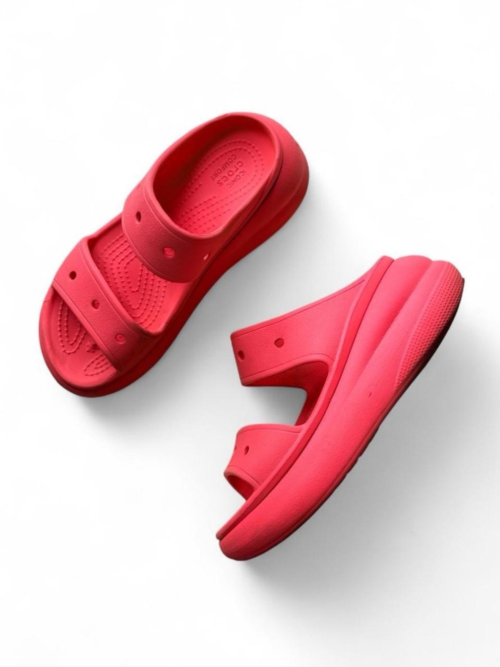 Crocs Classic Crush Sandals Neon Watermelon Pink – Women’s Size 6